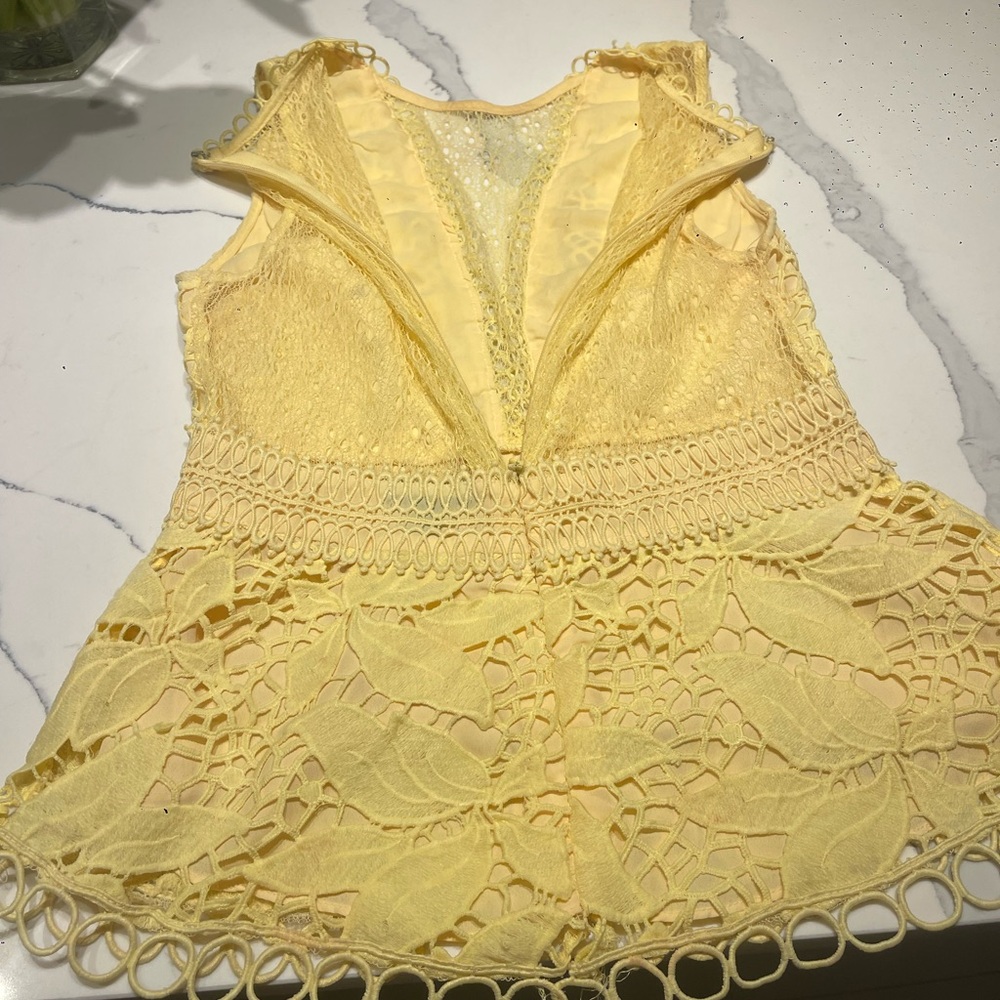 Aqua Yellow Lace Top